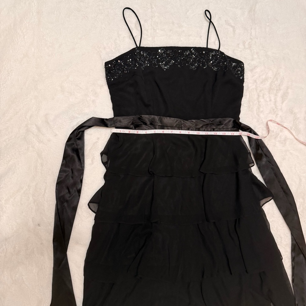 S.L. Fashions Vintage Black Sequin Beaded Cocktail Dress Size 8 Y2K Whimsigoth - Picture 6 of 13